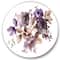 Designart - Purple Retro Flowers With Brown Leaves - Traditional Metal Circle Wall Art
